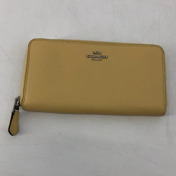 Coach Accordion zip crossgrain leather wallet Vanilla silver - Picture 16 of 16